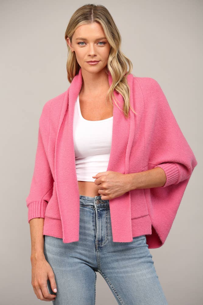 Shawl Collar Open Cardigan