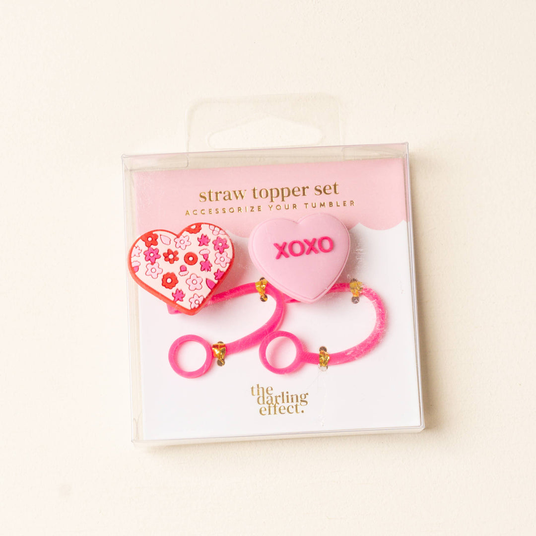 Straw Topper Set-Hugs & Kisses