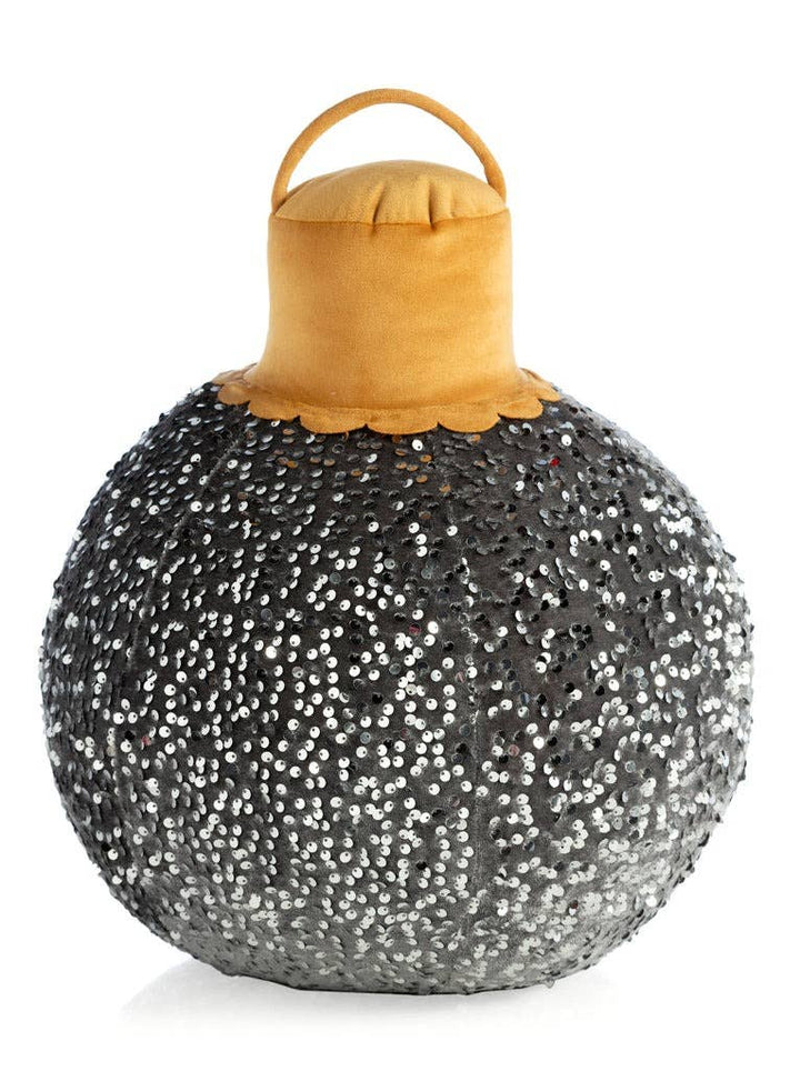 Shiraleah - MERRY  BAUBLE SEQUIN LARGE PILLOW, SILVER