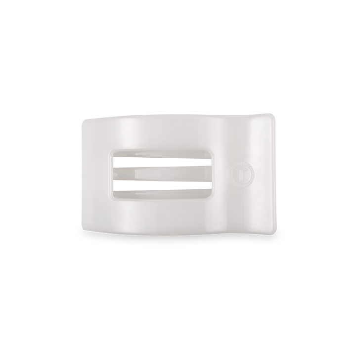 TELETIES - Flat Rectangle Hair Clip | Small | Coconut White