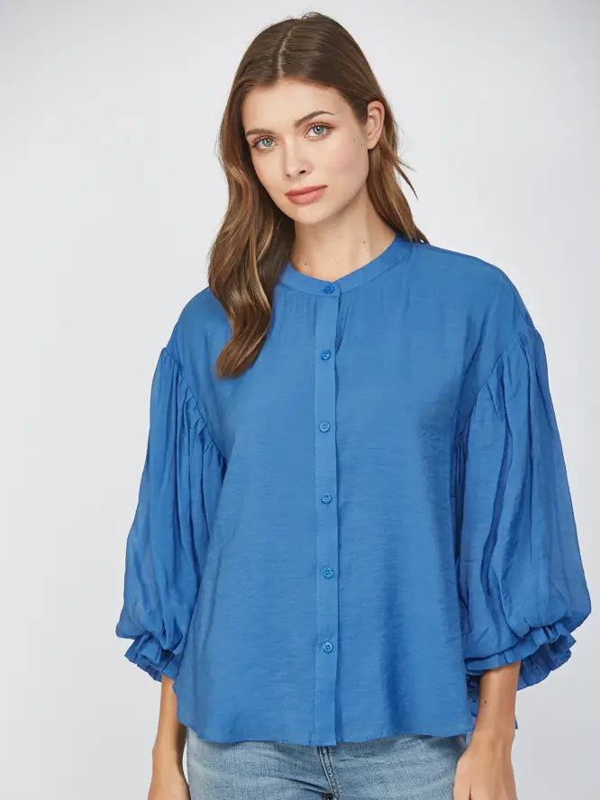 Puff Sleeve Button Down Shirt