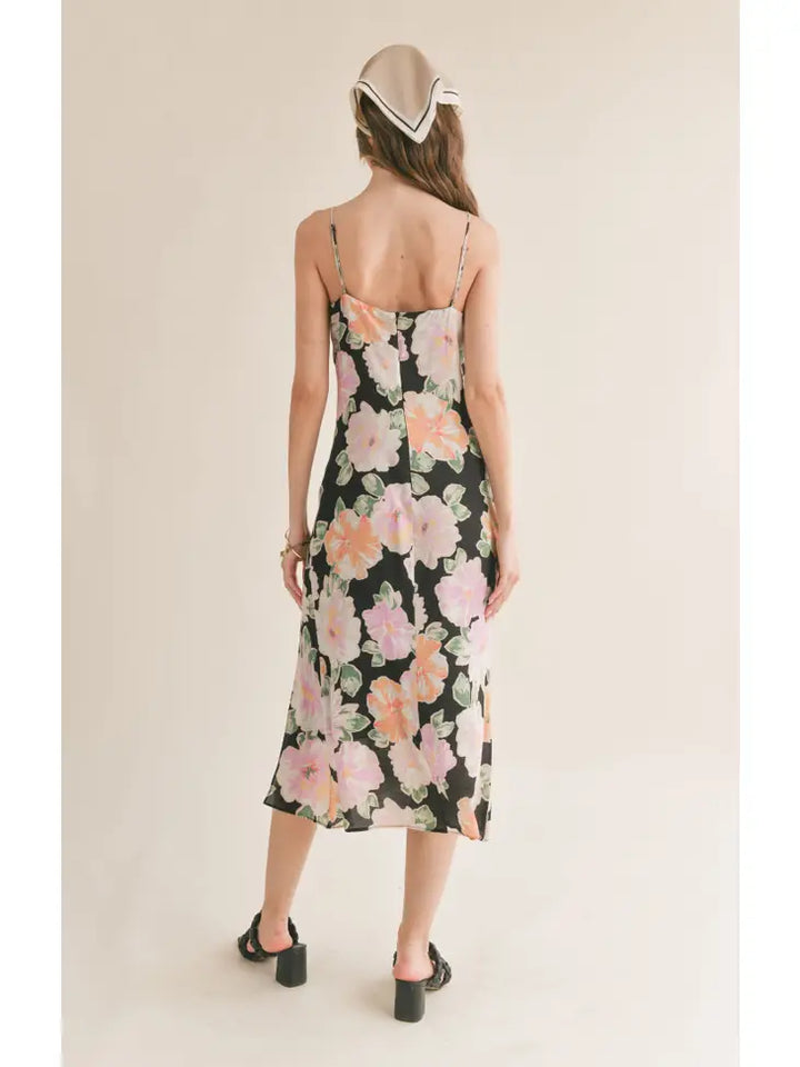 Meadows Bold Floral Slip Midi Dress