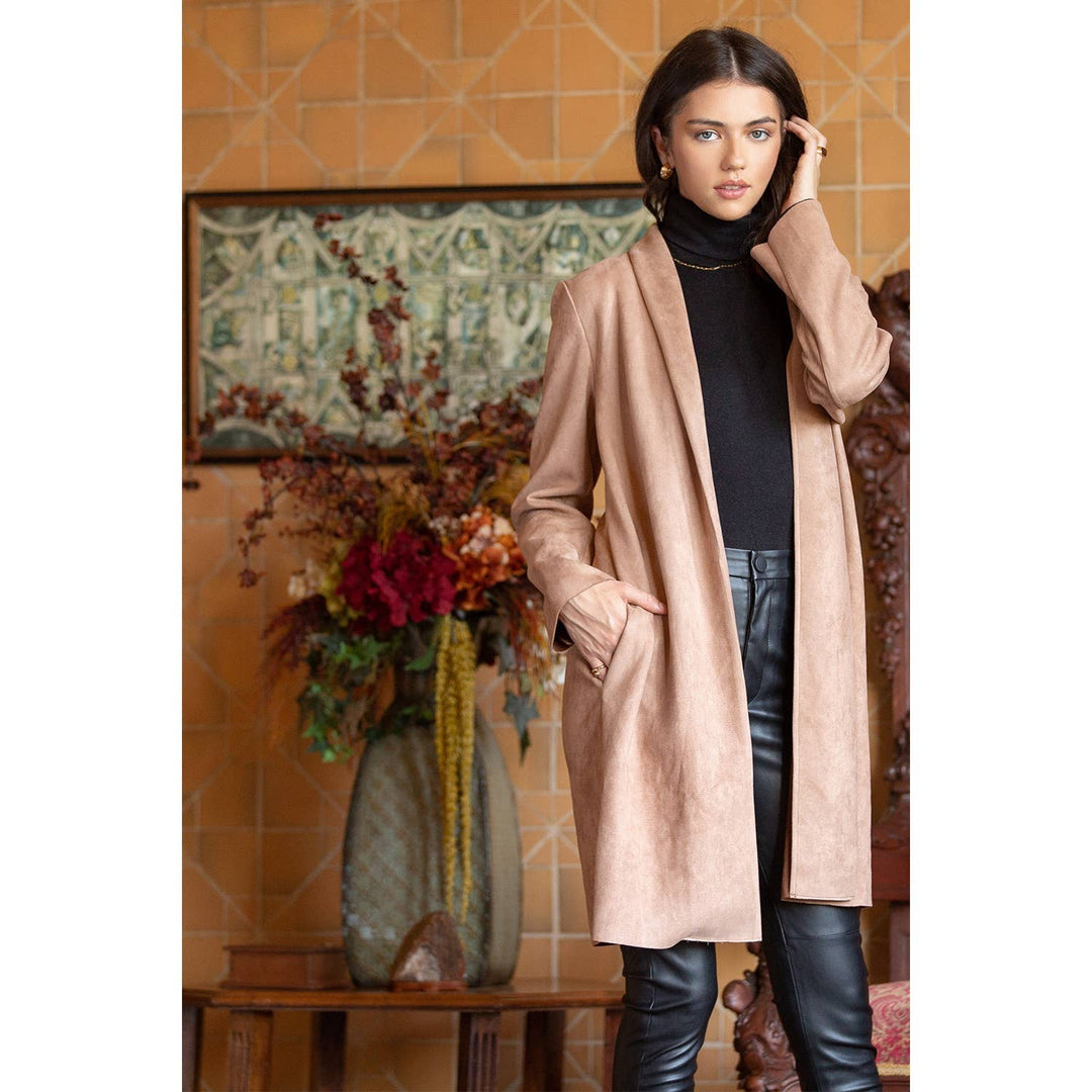 Suede Long Cardigan