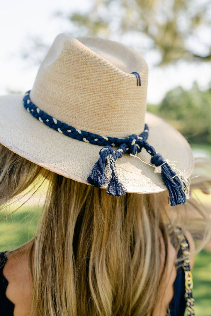 Tipsy Threads - Natural Palm - Navy & Gold Braid