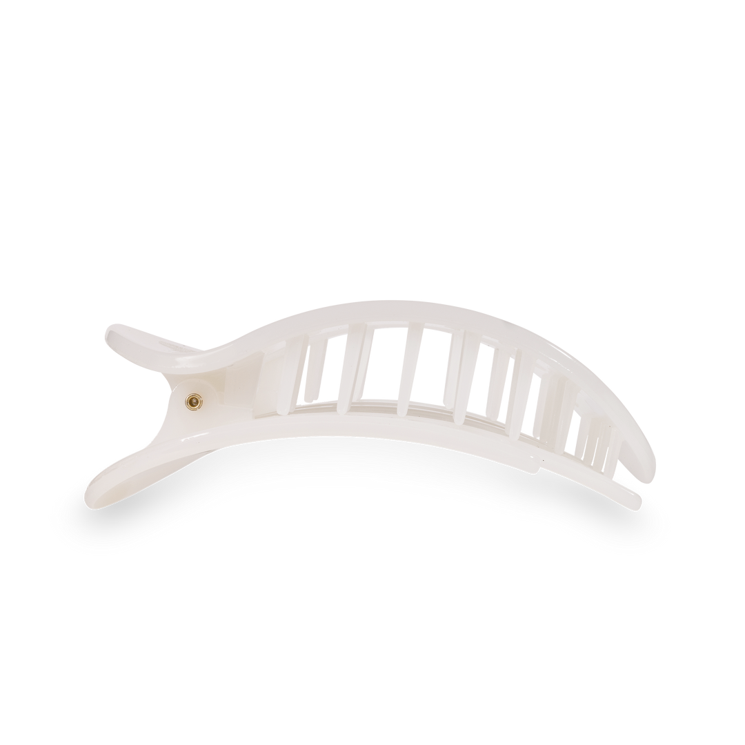 TELETIES - Round Flat Hair Clip | Medium | Coconut White