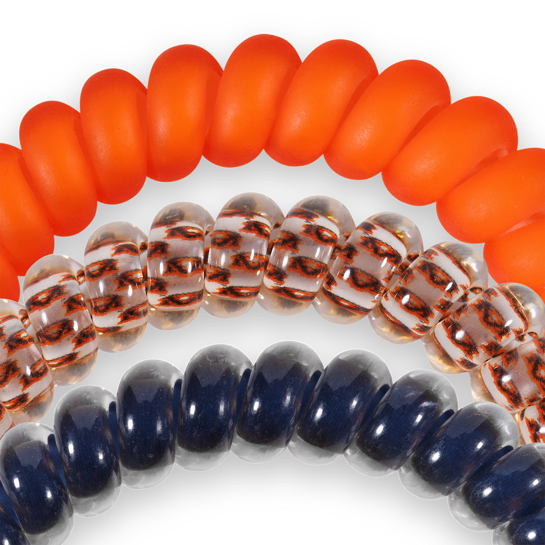 TELETIES - Spiral Hair Coils | Small | War Eagle! Hair Ties