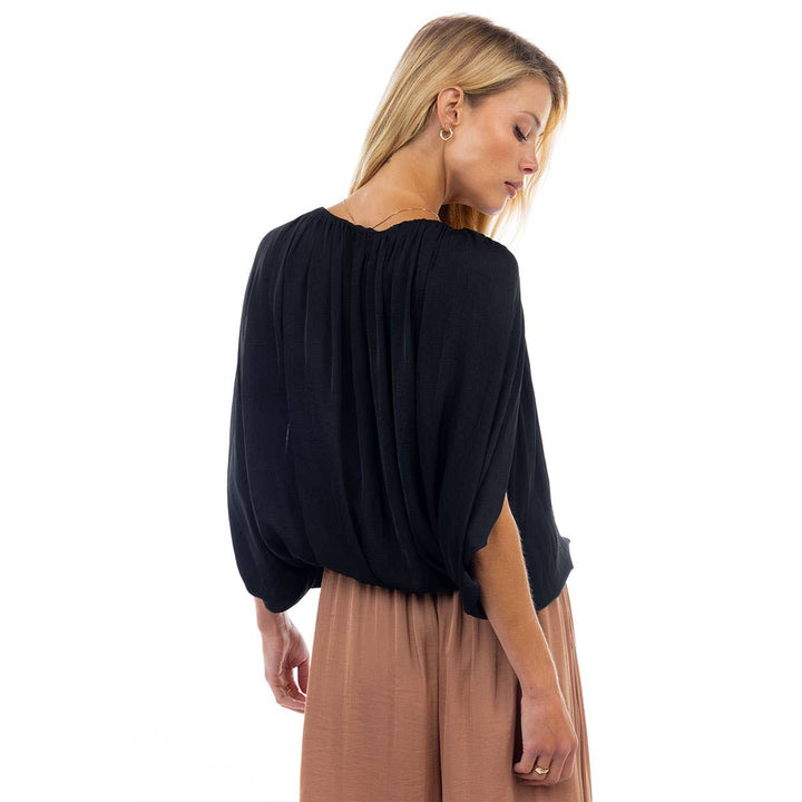 Grecian Drape Bubble Blouse