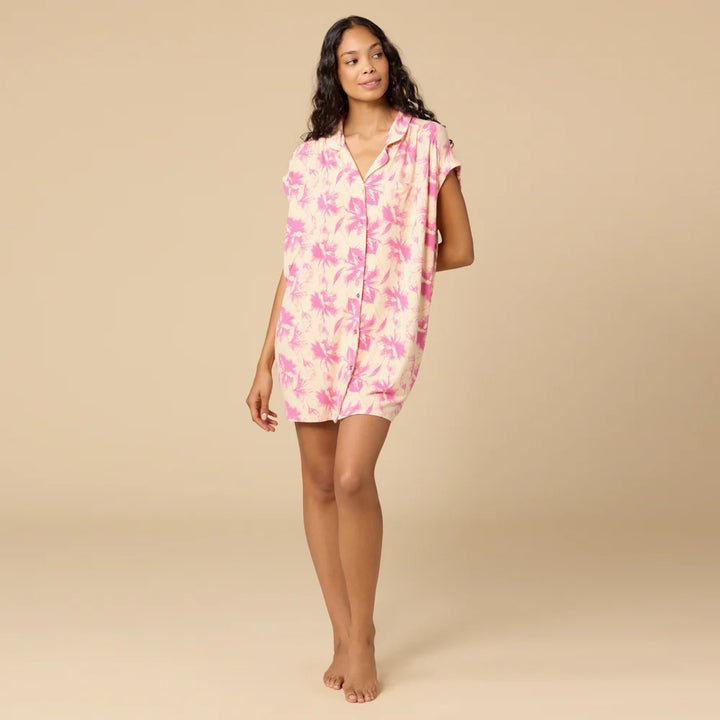 Caftan Mini Sleepshirt Fuchsia