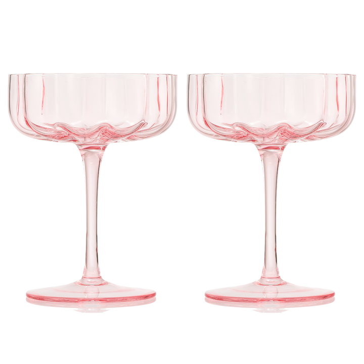 The Wine Savant Flower Vintage Wavy Petals Wave Glass Coupes