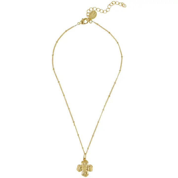 Susan Shaw 
Dainty Gold Dogwood Flower Necklace