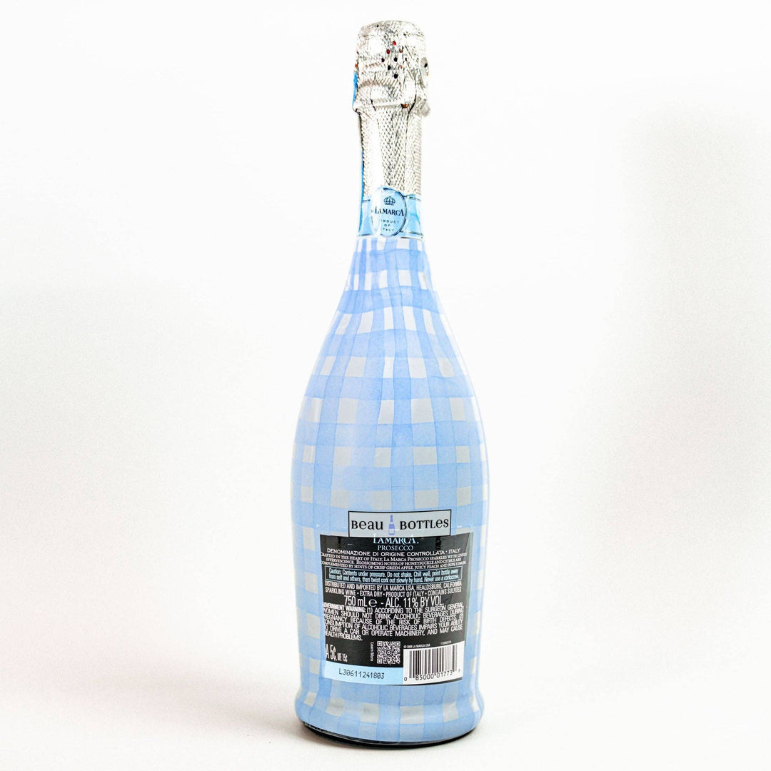 Beau Bottles - Beau Bottles Powder Blue Picnic Gingham- Prosecco Collection
