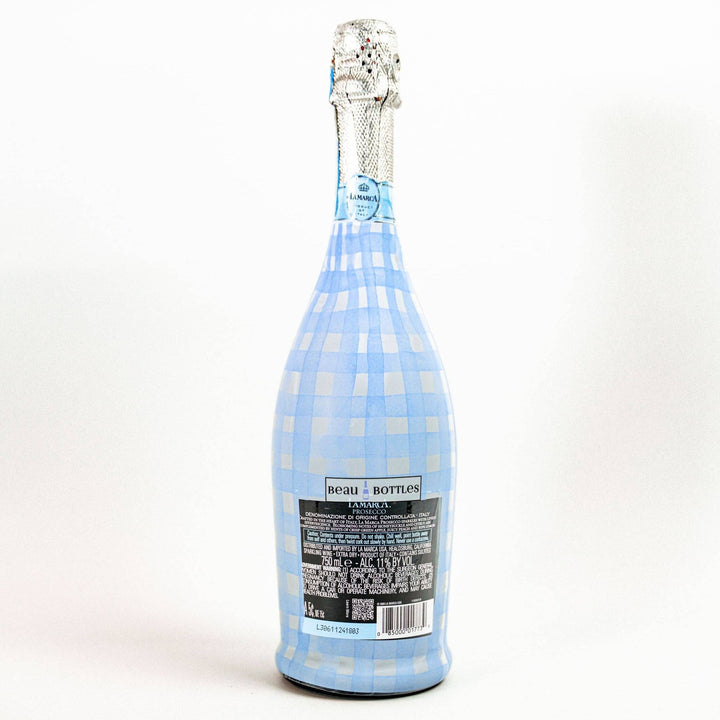 Beau Bottles - Beau Bottles Powder Blue Picnic Gingham- Prosecco Collection