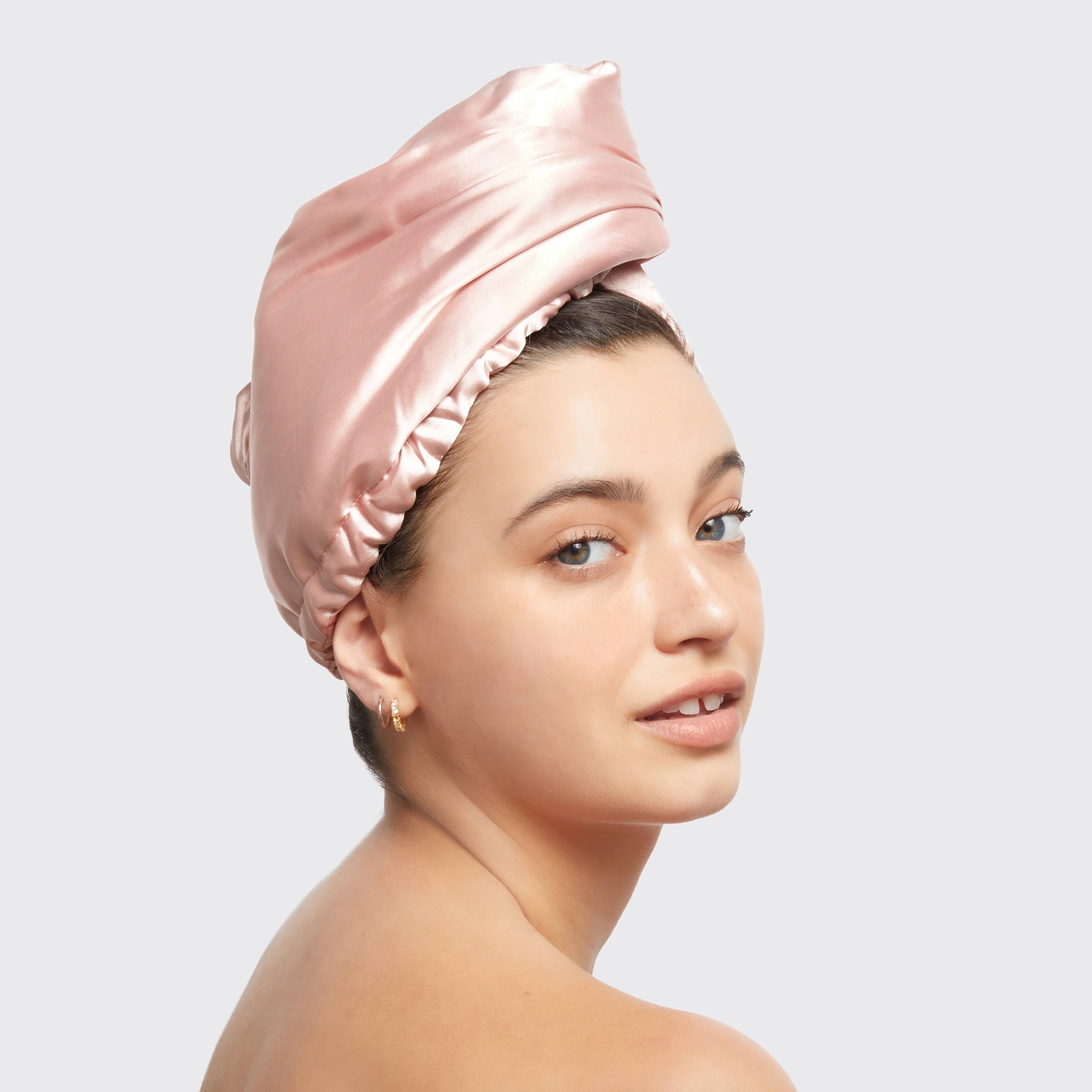 KITSCH - Satin-Wrapped Hair Towel - Blush