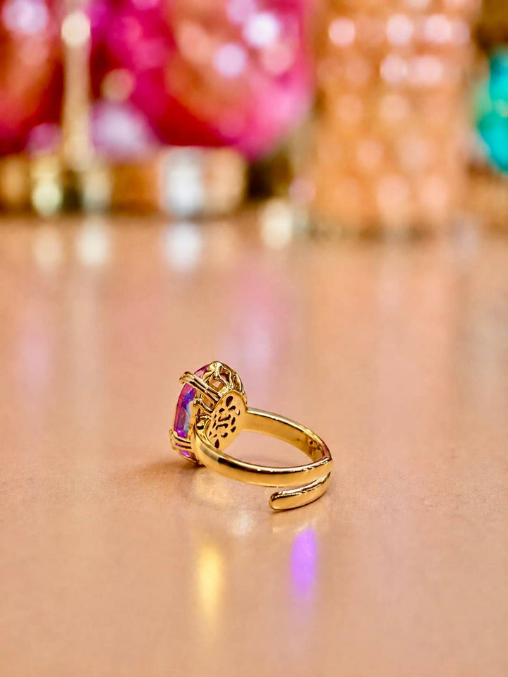 Socialite Adjustable Mini Ring in Lavender Flame