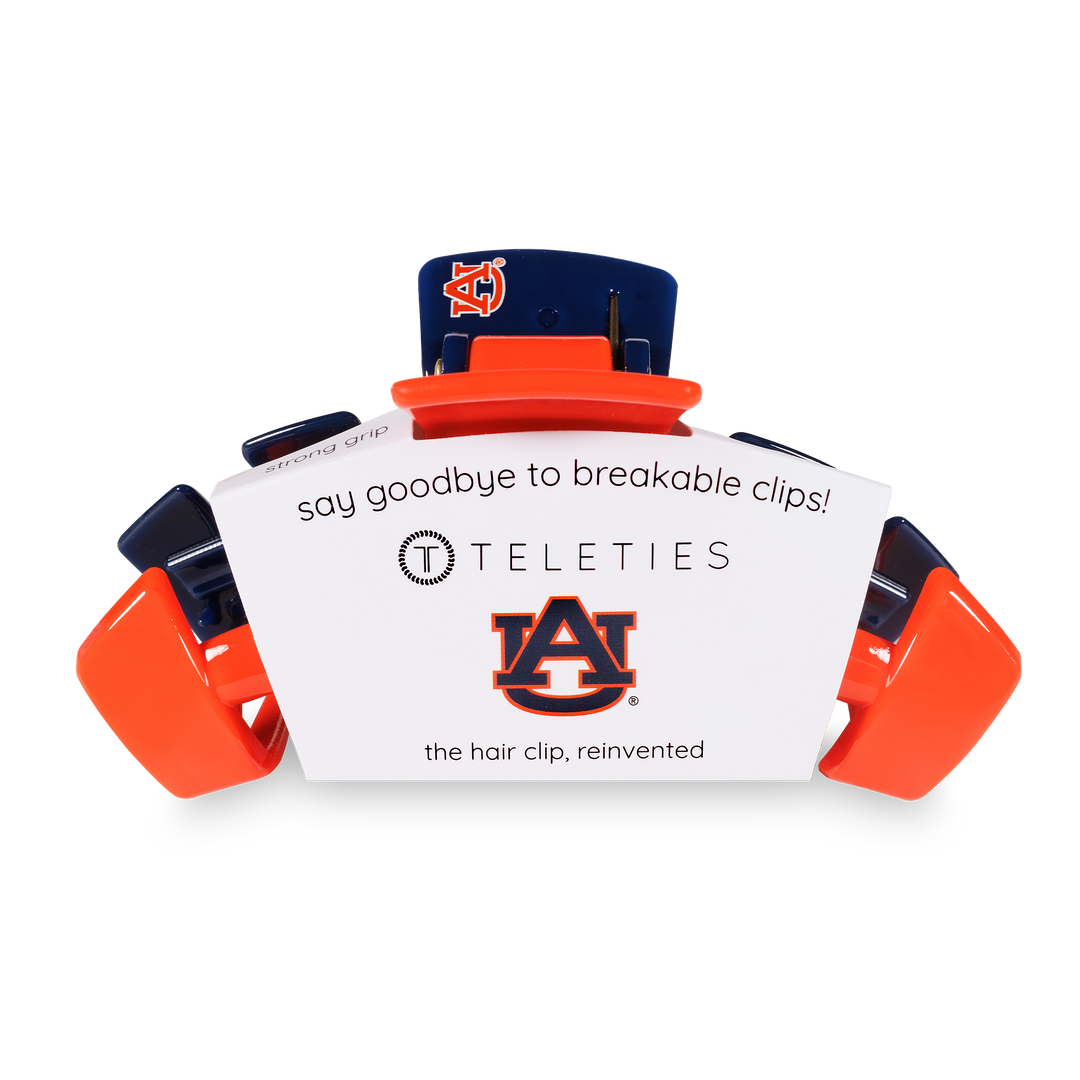 TELETIES - Classic College Hair Clip | Large | Auburn Univ.