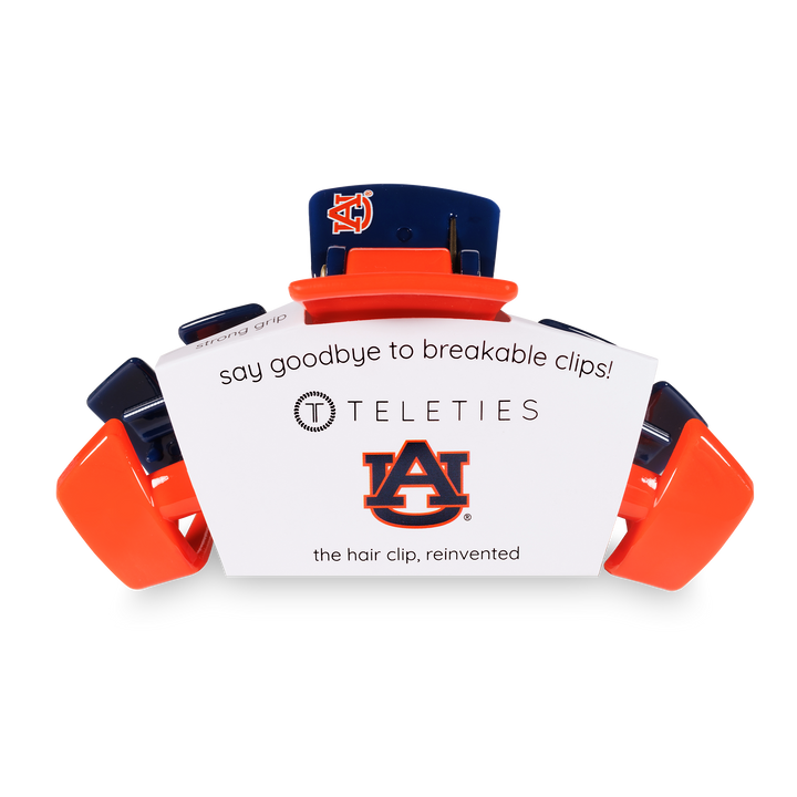 TELETIES - Classic College Hair Clip | Large | Auburn Univ.