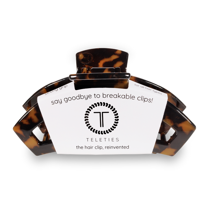 TELETIES - Open Hair Clip | Large |  Tortoise