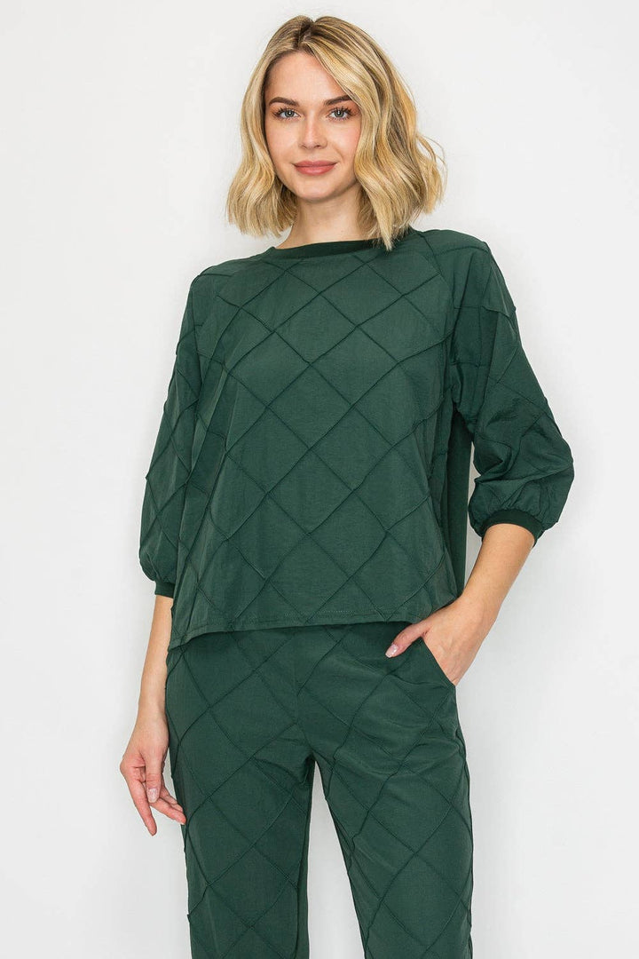 Jacob Stetch Knit Pointe with Textured Woven Top