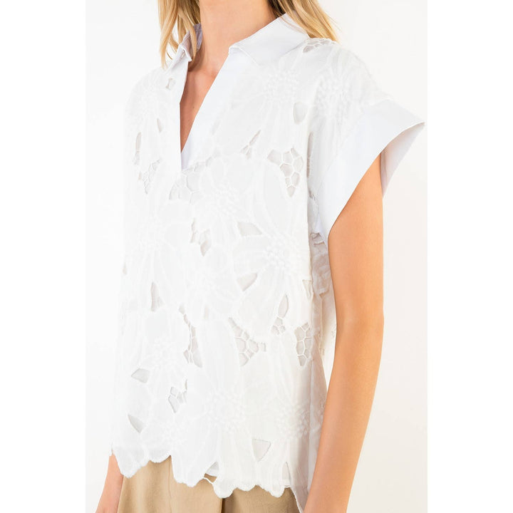 Eyelet Embroidered Top
