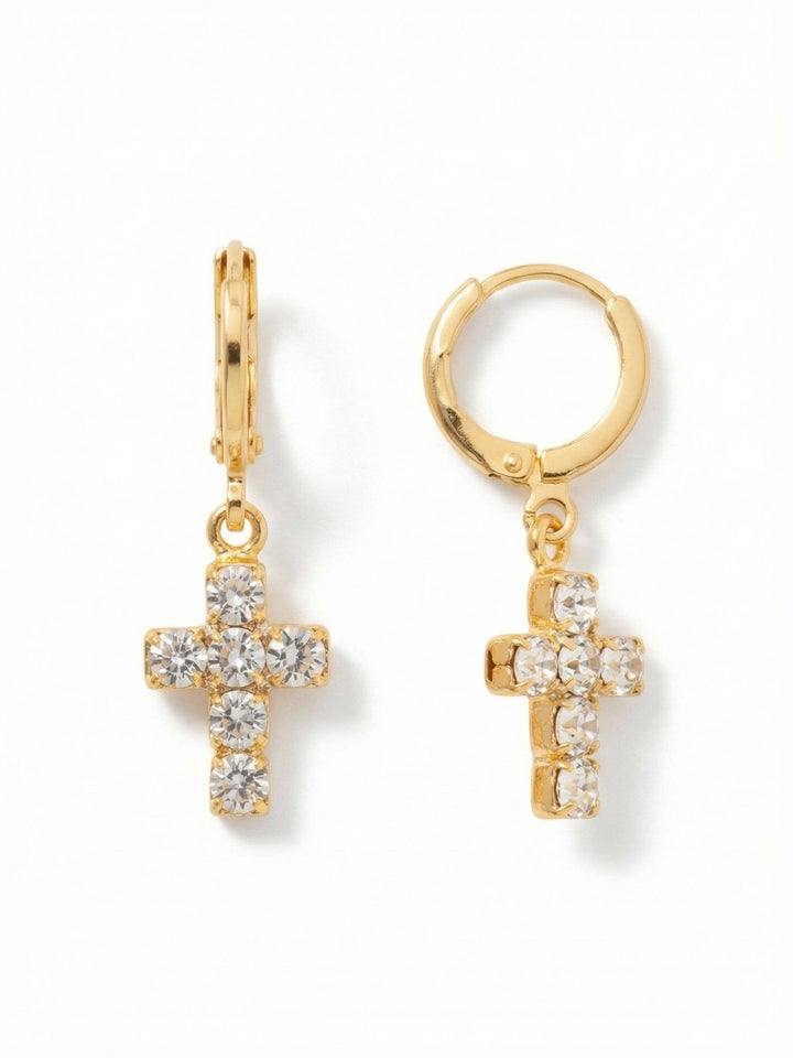 Sorrelli  Carly Cross Huggie Hoop Earrings
