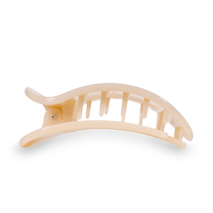 TELETIES - Round Flat Hair Clip | Large | Almond Beige