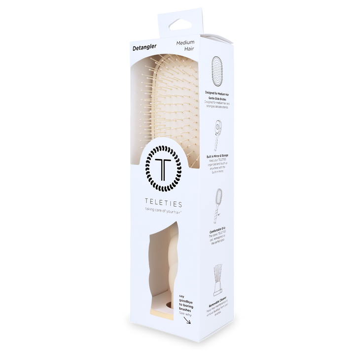 TELETIES - Detangler Hair Brush for Medium Hair - Tan