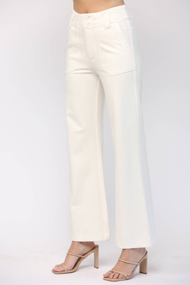 Two Front Pocket Ponte Flare Pants