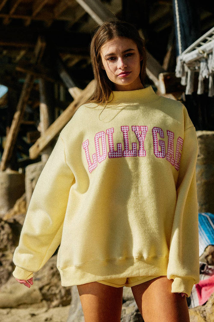 DILLY DALLY Reversible Mockneck Sweatshirt