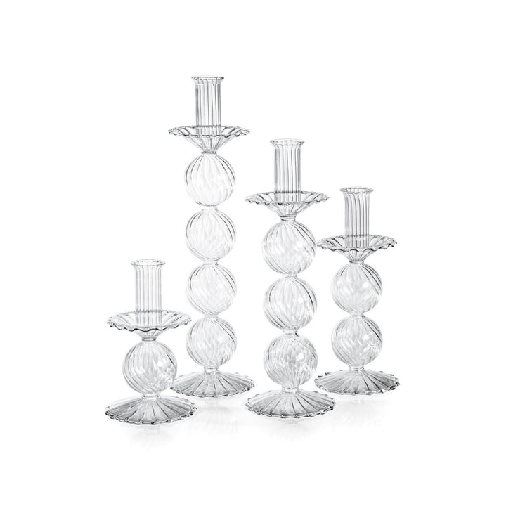 SAN MARCO SWIRL GLASS TAPER CANDLE HOLDER