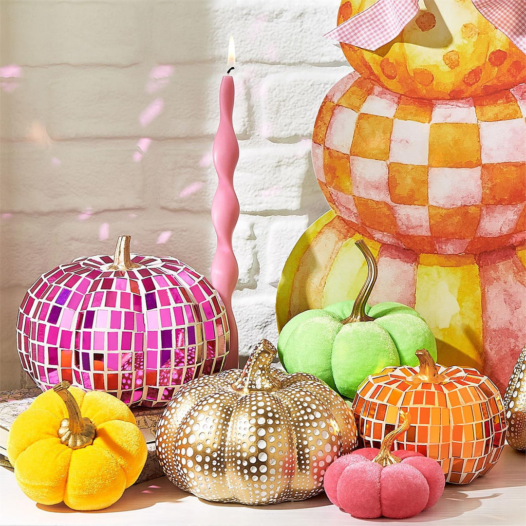 Candy Coated Velvet Plush Pumpkin