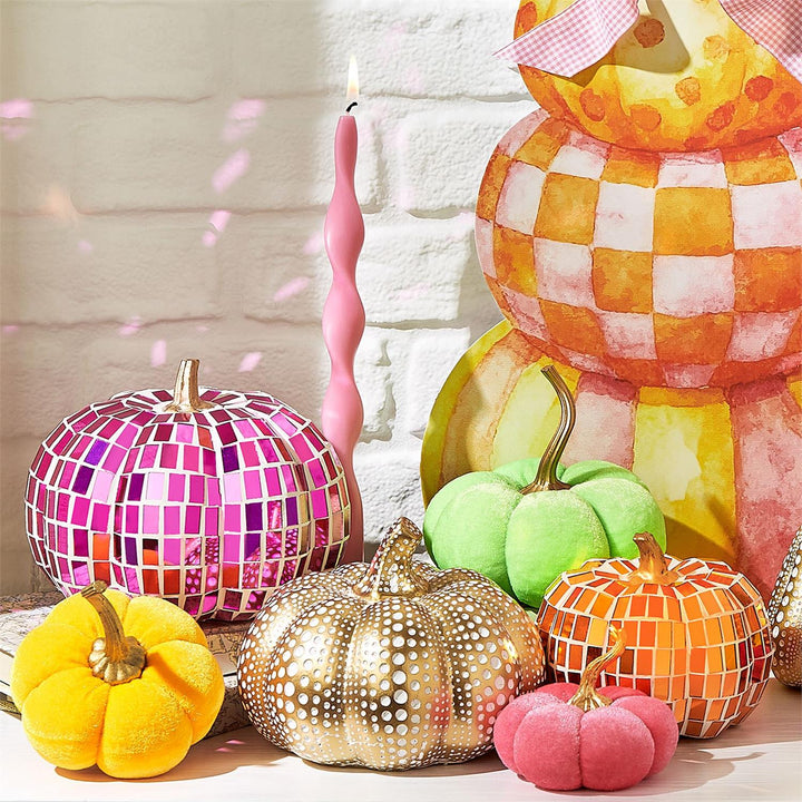 Candy Coated Velvet Plush Pumpkin