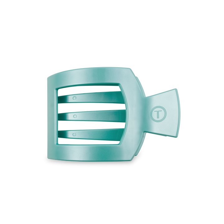 TELETIES - Square Flat Hair Clip | Medium | Totally Turquoise