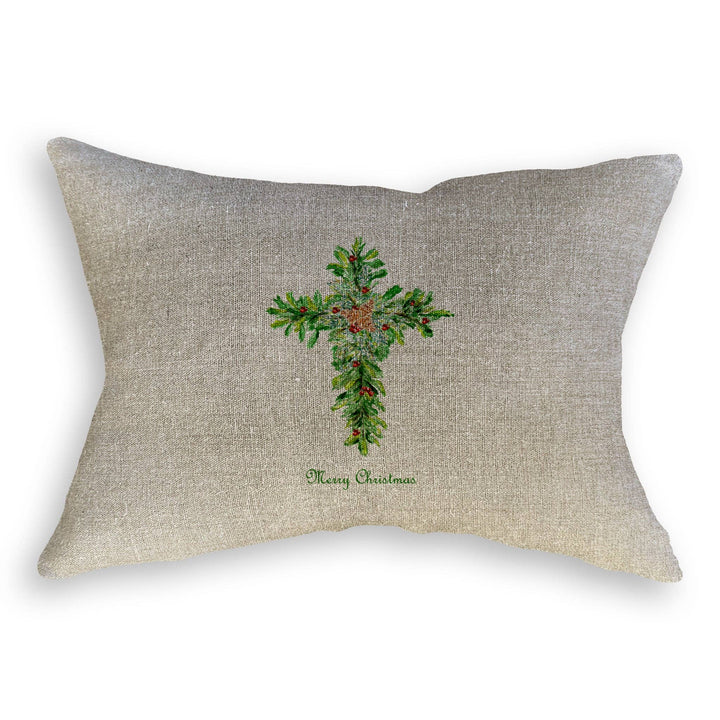 Christmas Cross with Red Berries Towel