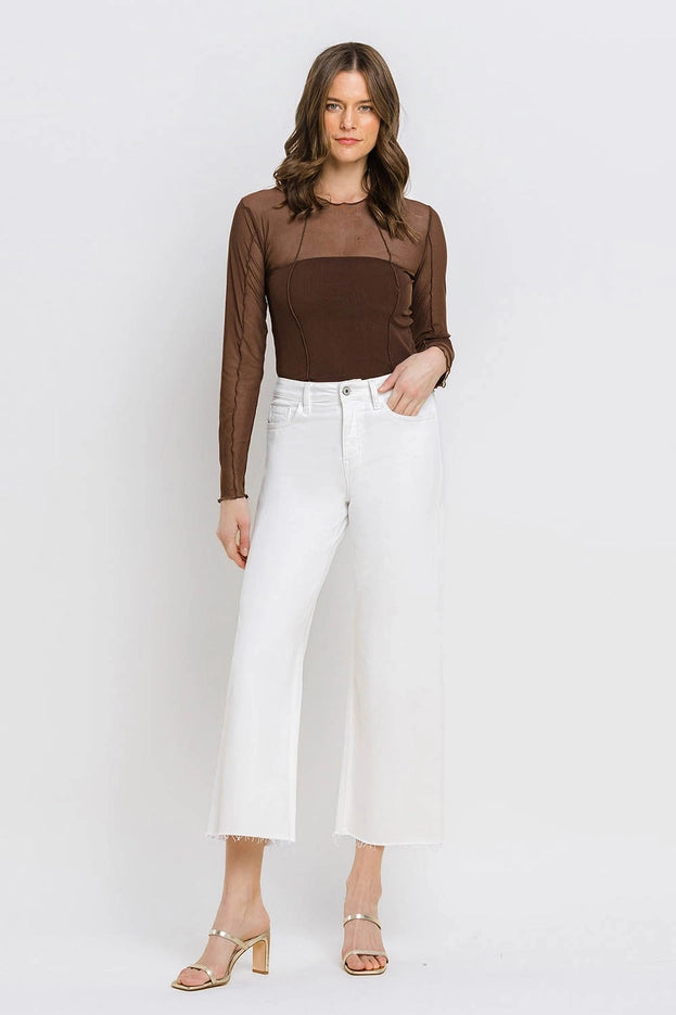 High Rise Crop Wide Leg Jeans