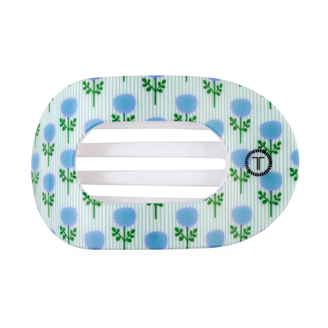 TELETIES - Flat Round Hair Clip | Medium | Blue Marigold