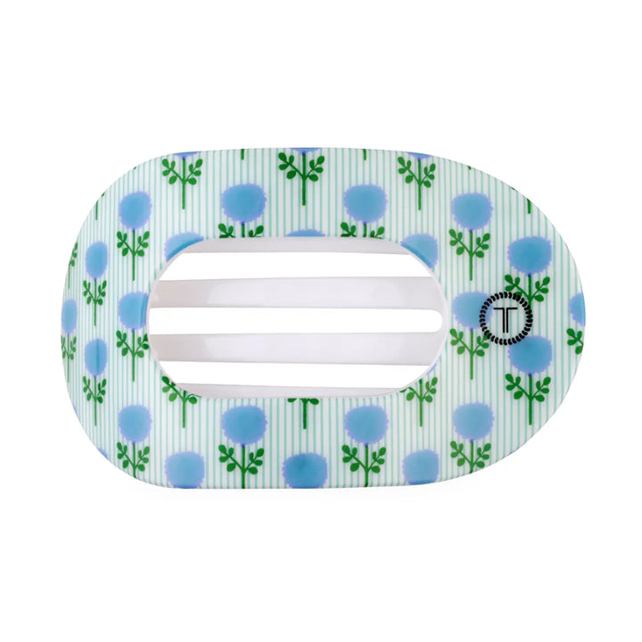 TELETIES - Flat Round Hair Clip | Medium | Blue Marigold