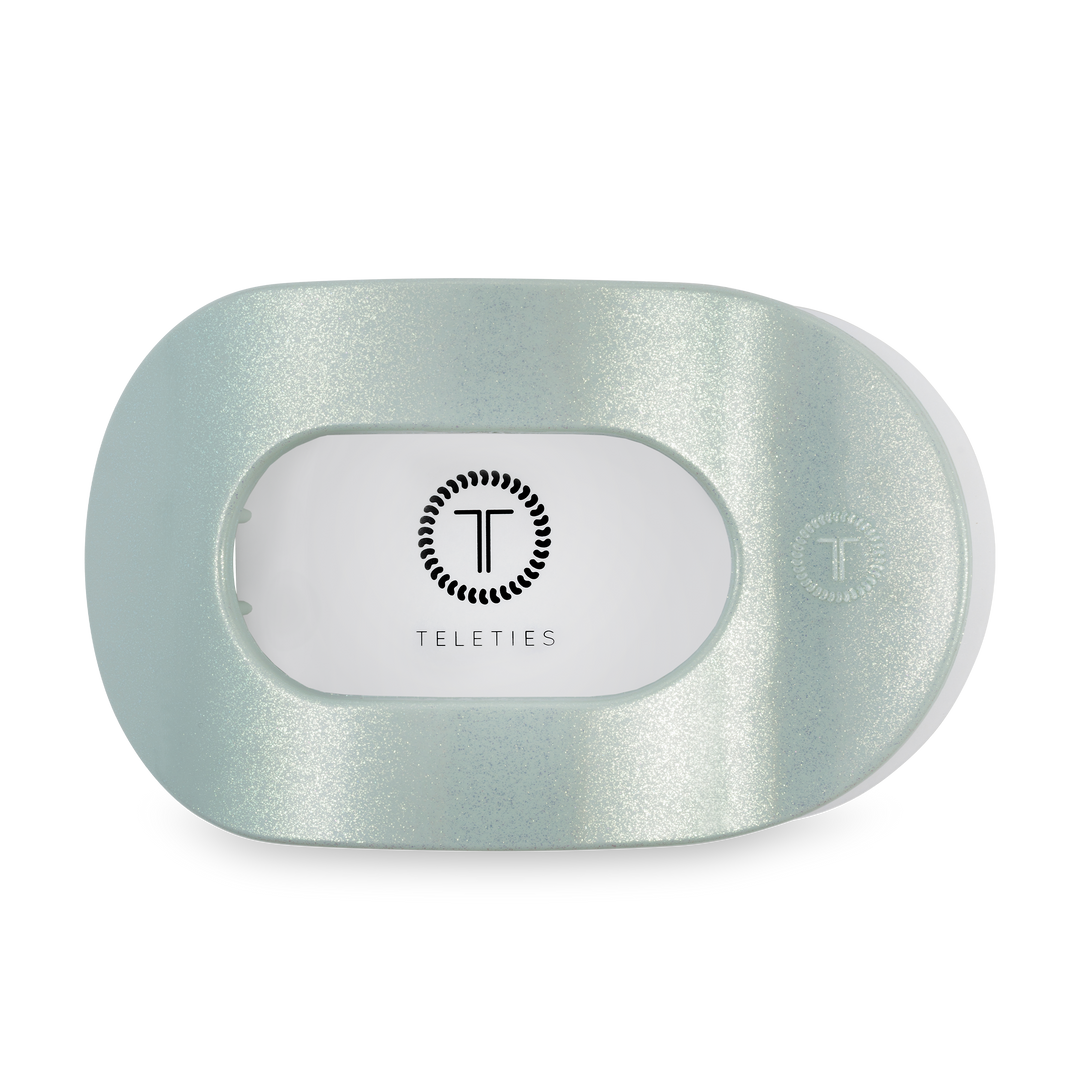 TELETIES - Flat Round Hair Clip | Large | Dew Drop