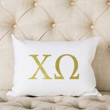 Sorority Gold Initial Pillow