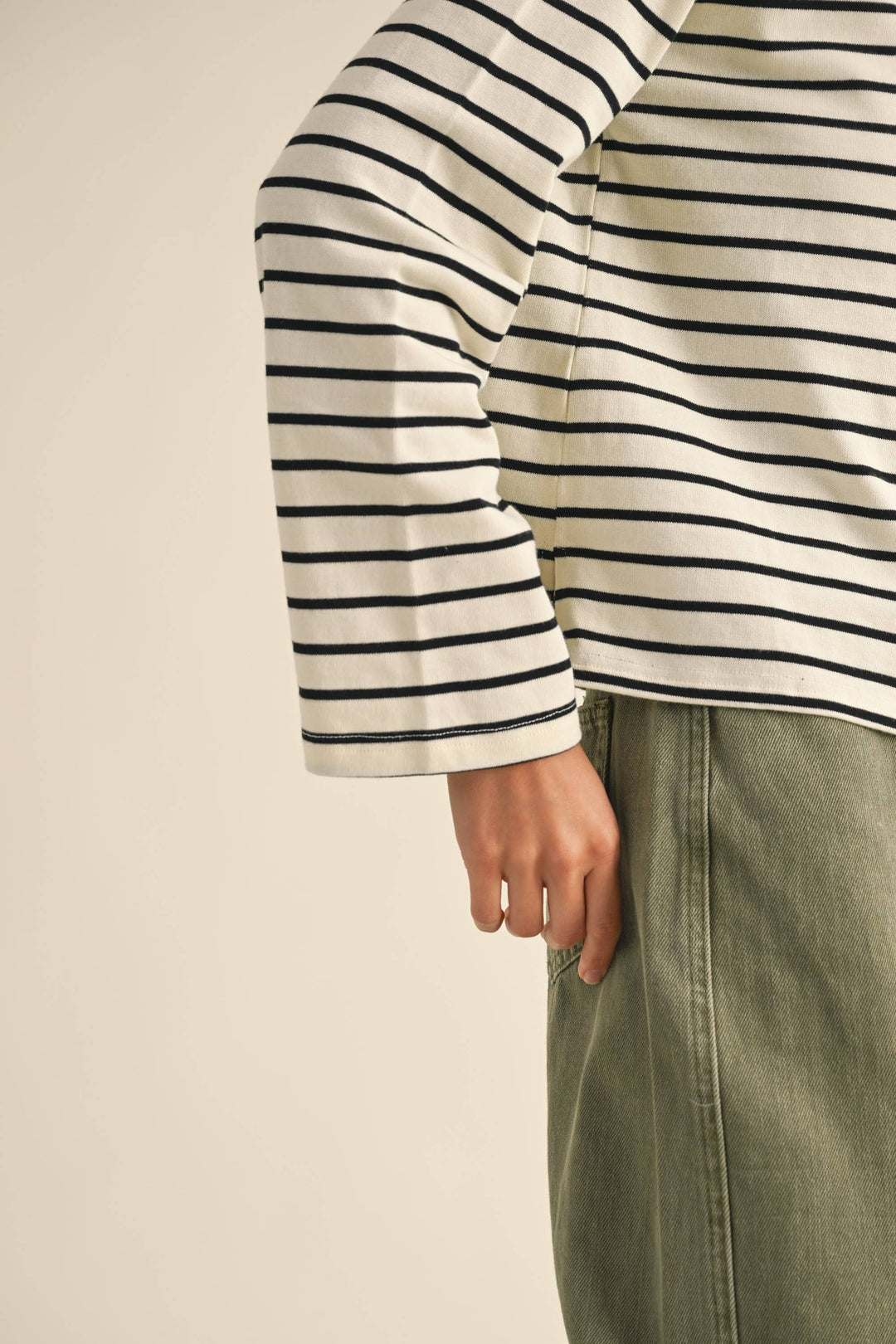 Striped Pattern Long Sleeve Top