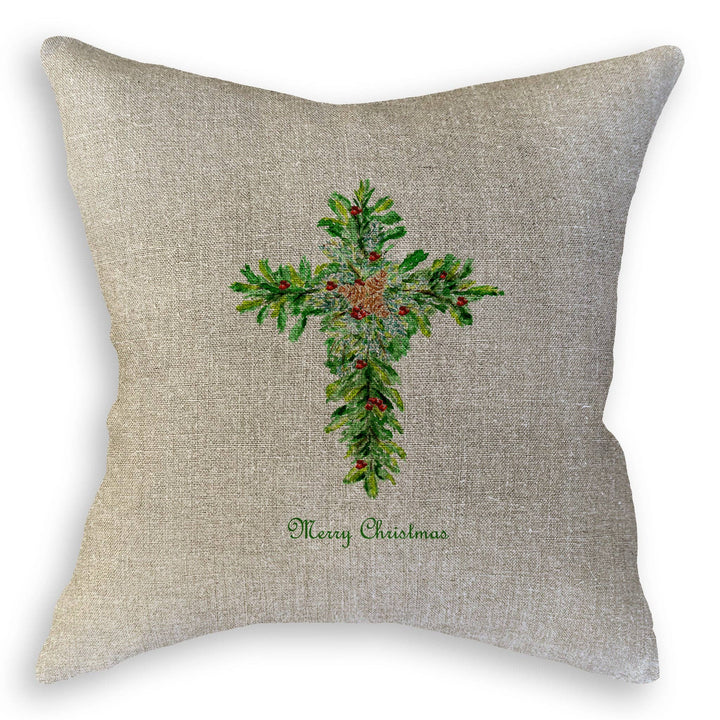 Christmas Cross with Red Berries Towel