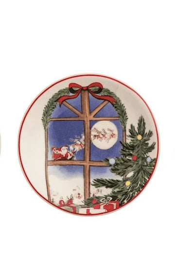 Santa Scene Tidbit Plates