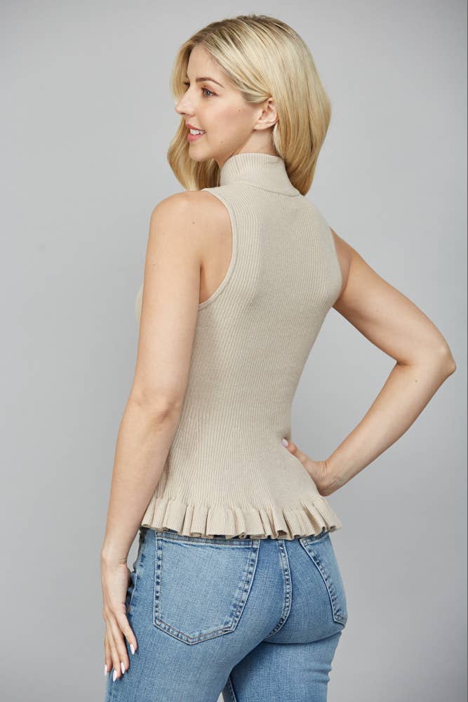 Mock Neck Peplum Sweater