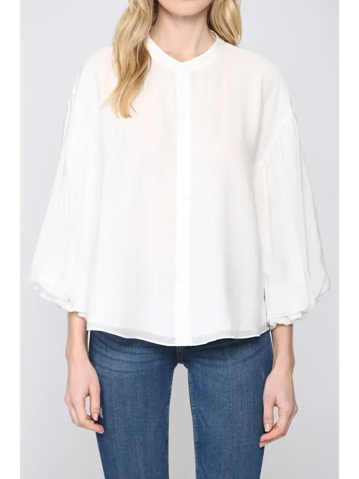 Puff Sleeve Button Down Shirt
