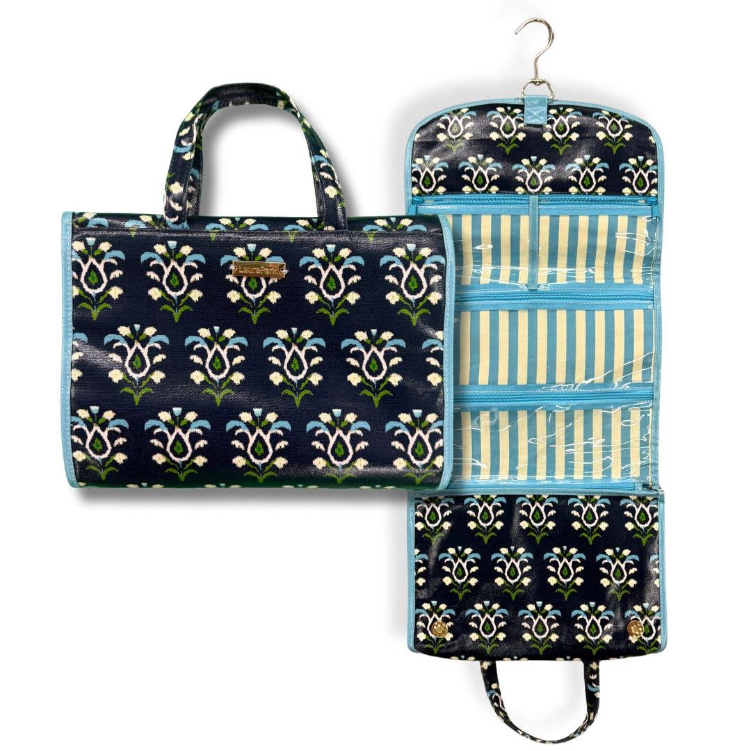 Laura Park Designs - Rosemary Indigo Hanging Travel Case