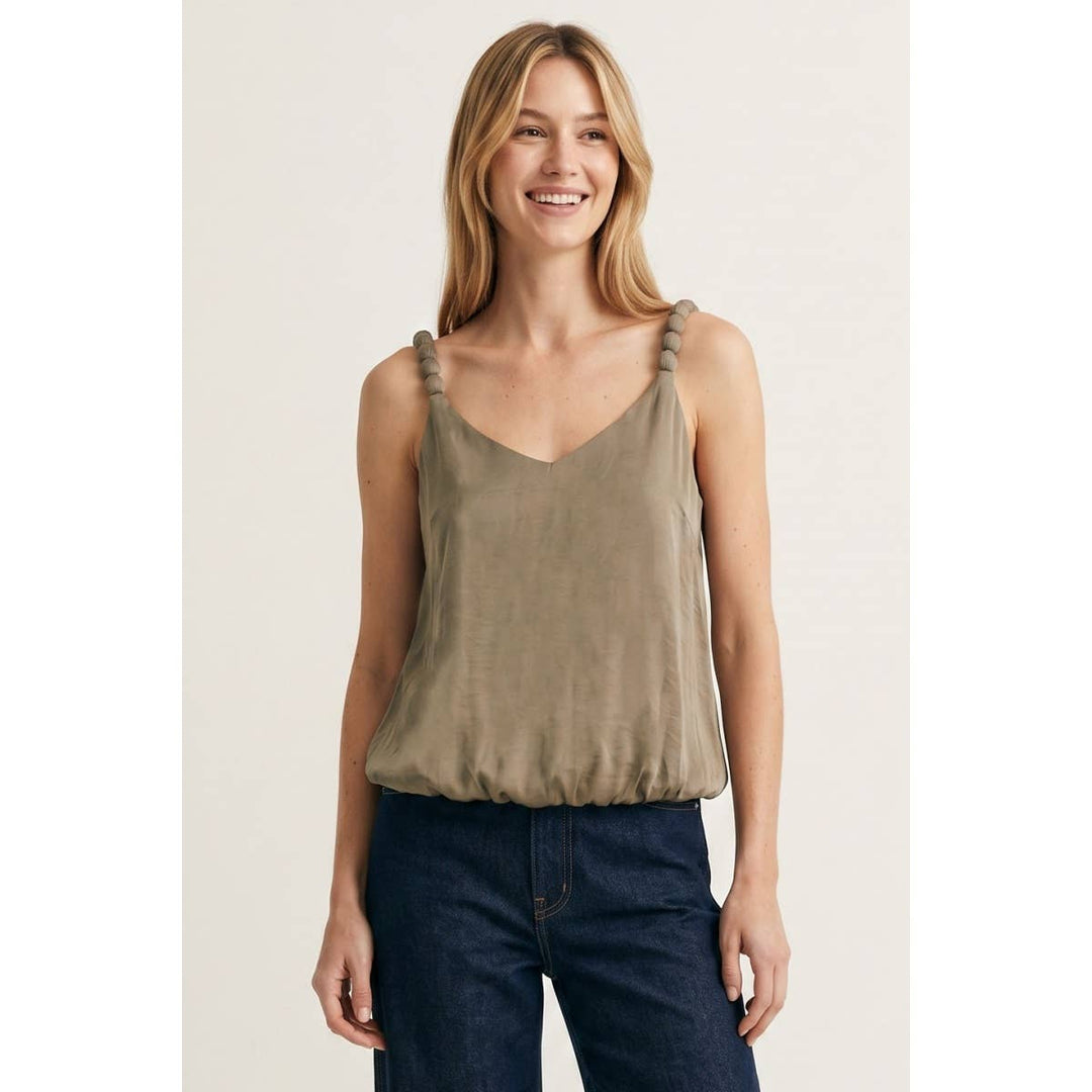 Billowy Strap Accent Tank Top
