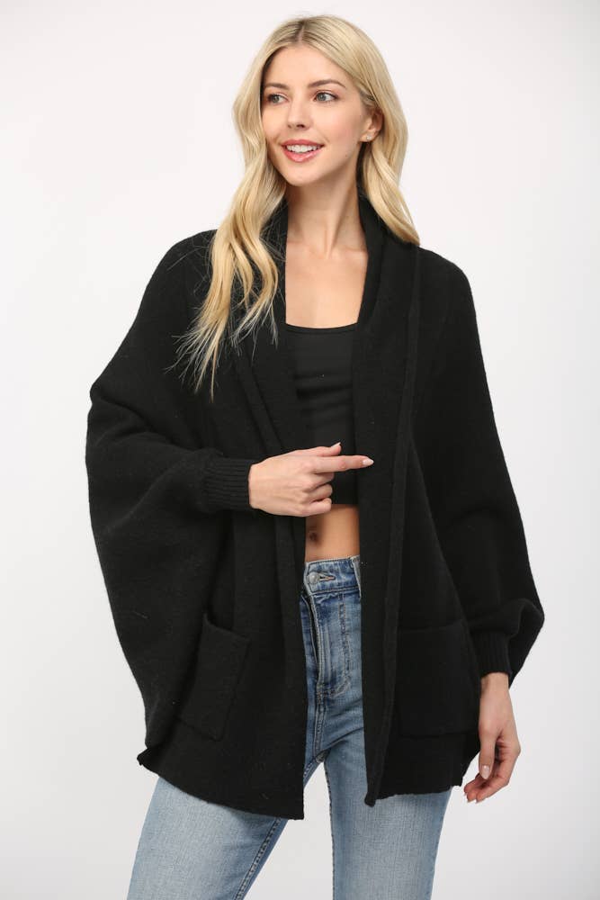 Shawl Collar Open Cardigan