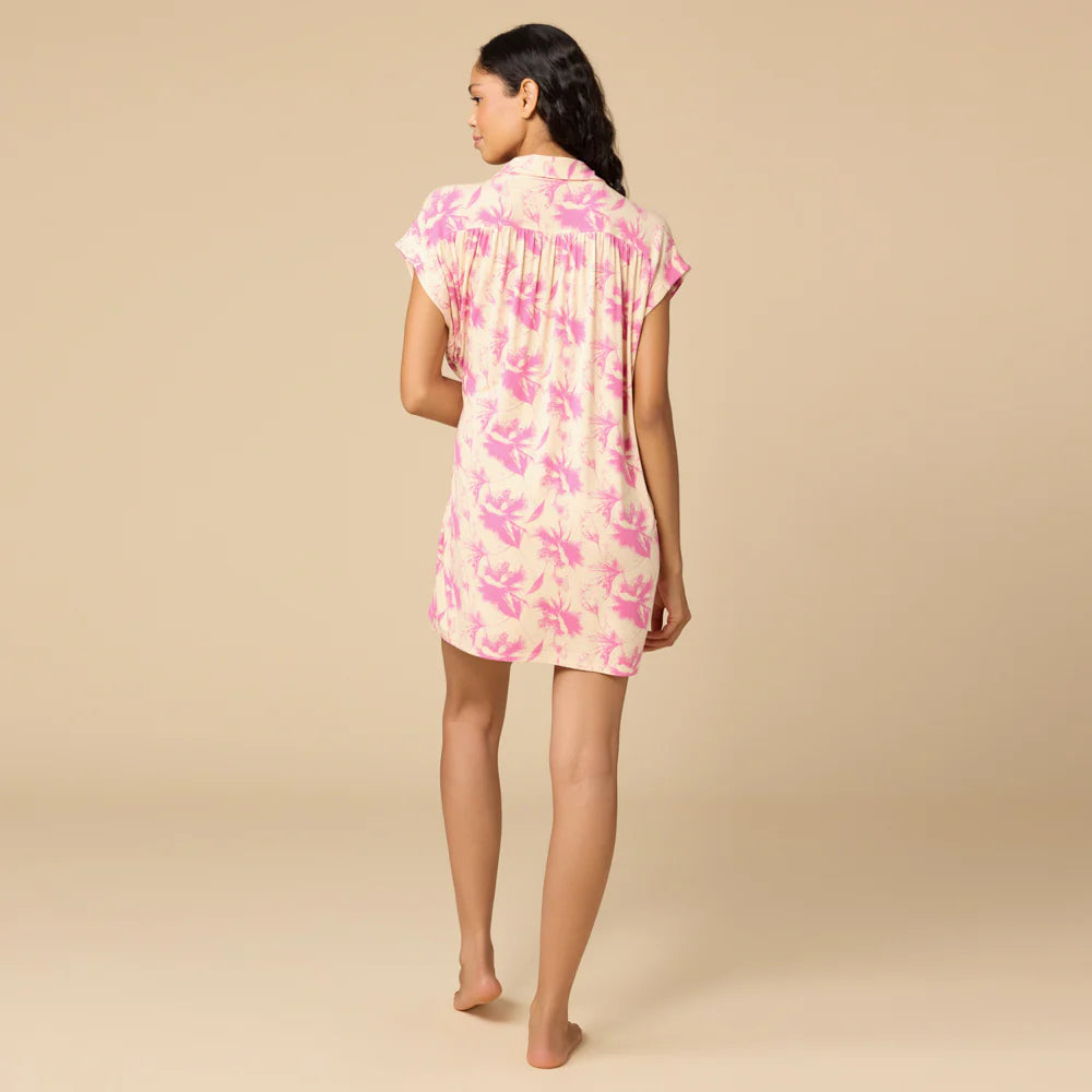Caftan Mini Sleepshirt Fuchsia