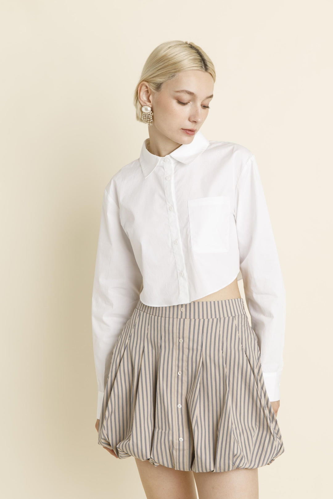 Striped Bubble Hem Skirt