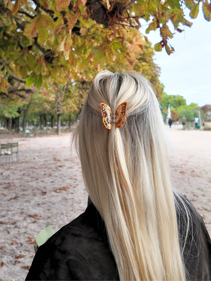 Hand-Painted Mini Morpho Claw Hair Clip | Eco-Friendly