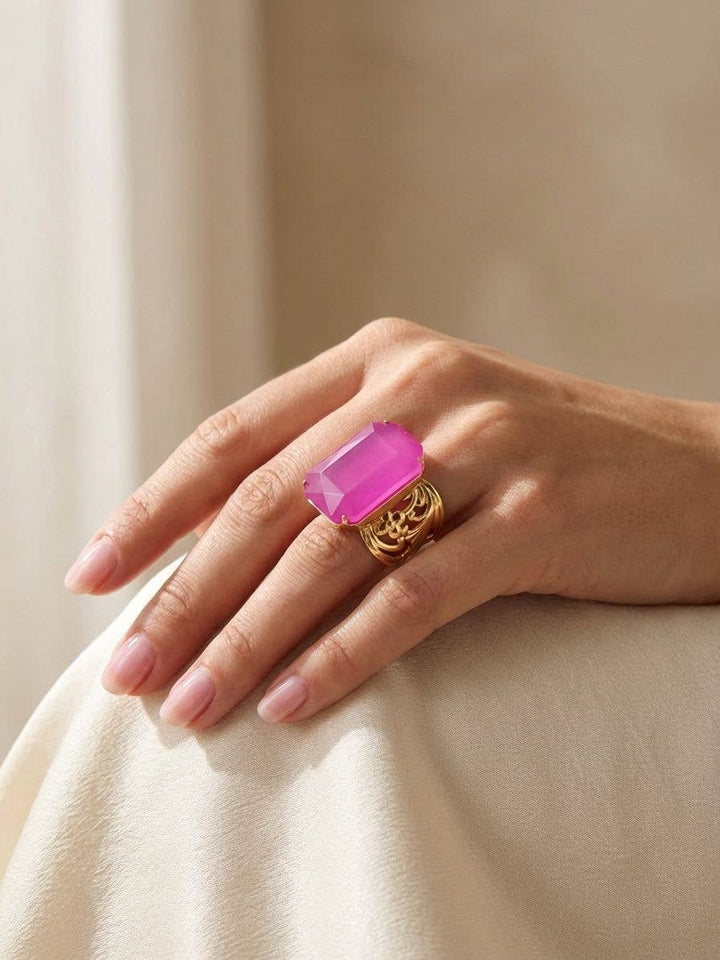 Sorrelli - Viretta Adjustable Cocktail Ring - RBT67BGPPL